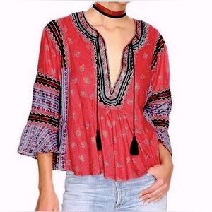 Free People Embroidered Smock Tunic